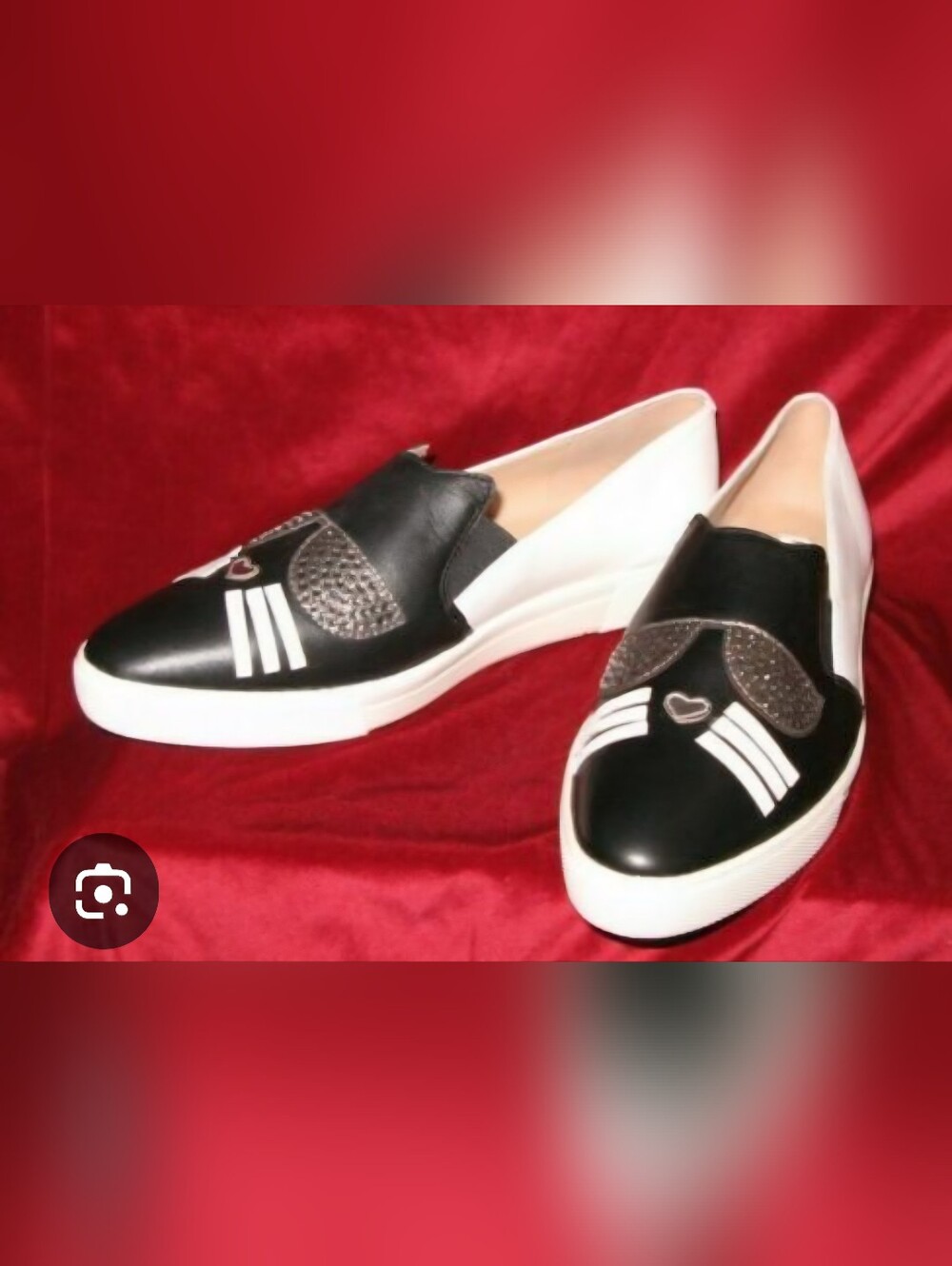 Karl Lagerfeld Paris Black and White Slip-On Women's Sneakers 9